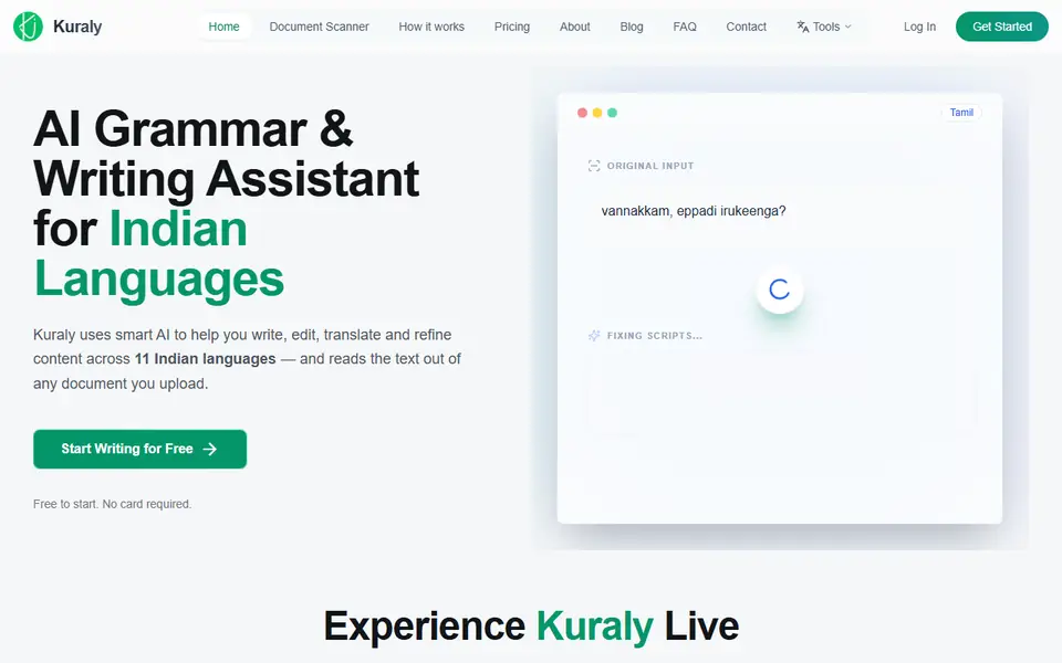 Kuraly website preview